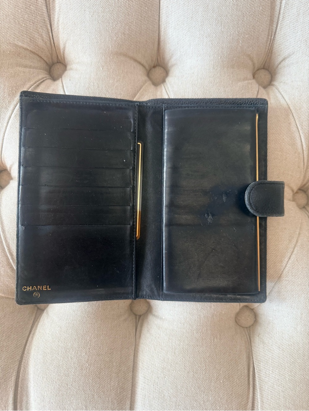 CHANEL Vintage Black Caviar Timeless CC Long Bifold Wallet with Card - Picture 8 of 15